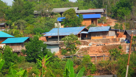 slum houses in rural remote tropical village