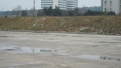 empty parking lot in urban area