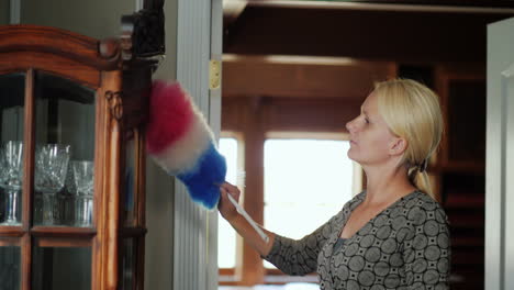 Woman-Dusting-Display-Cabinet