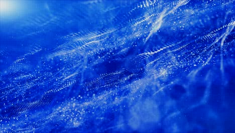 abstract blue color digital particles wave motion background