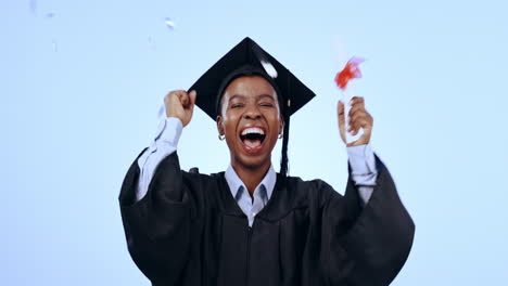 Graduation,-woman-student-and-confetti