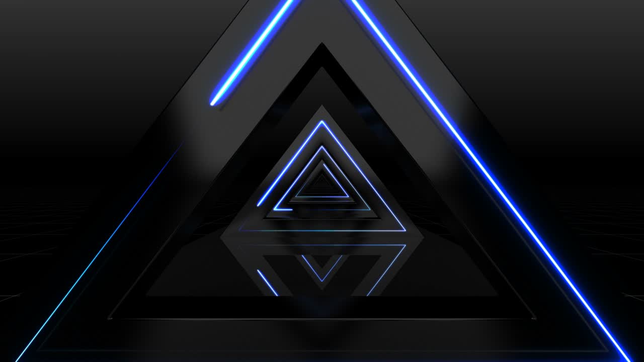 animación azul 3d bucle abstracto túnel triángulo futurista