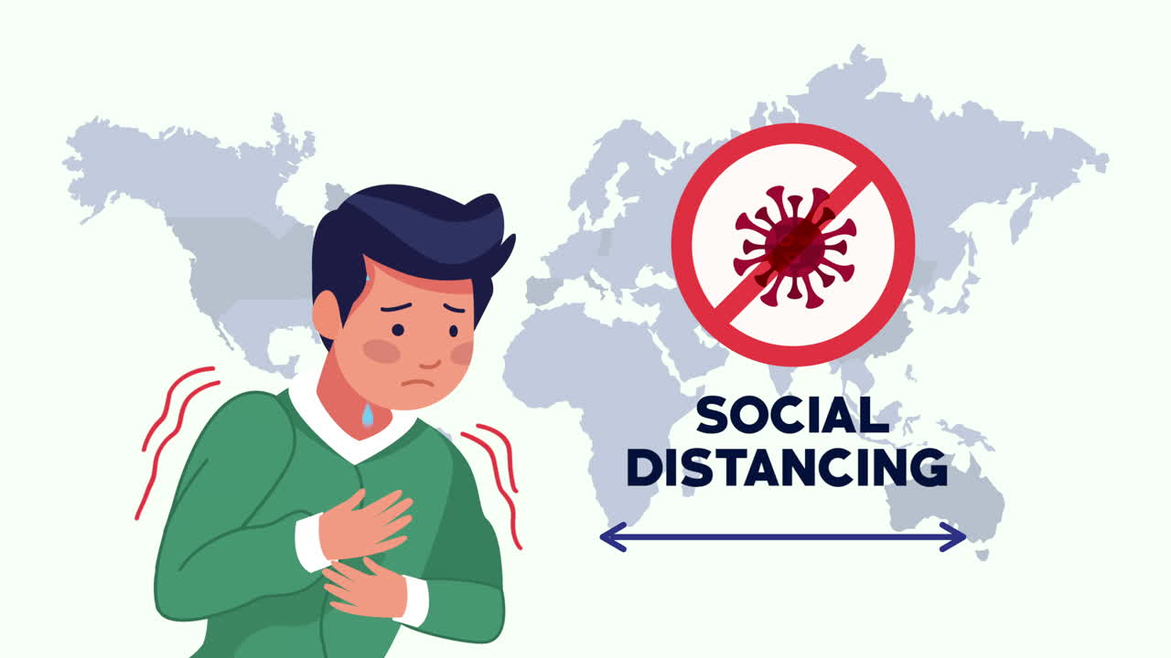사회적 거리 두기 캠페인: 인간 병과 지구 지도