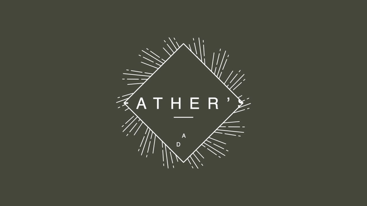 texto de animación día del padre sobre moda verde y fondo minimalista con líneas geométricas