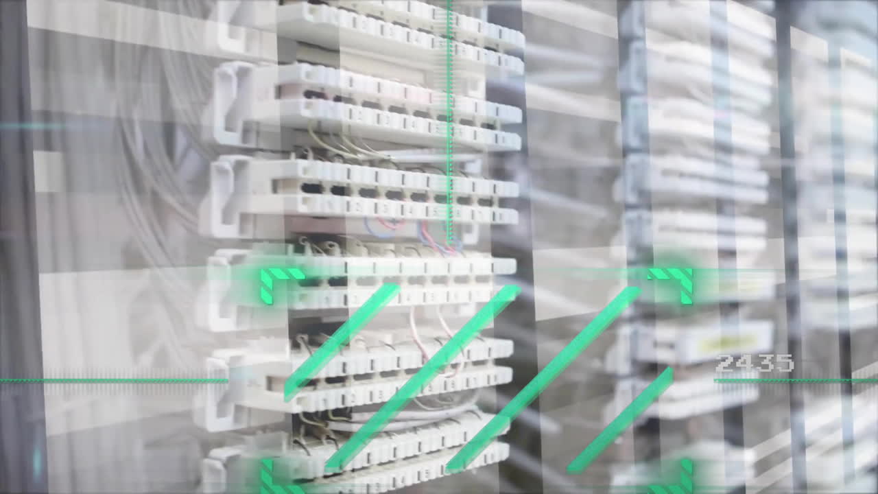 컴퓨터 서버를 통해 데이터 처리의 애니메이션