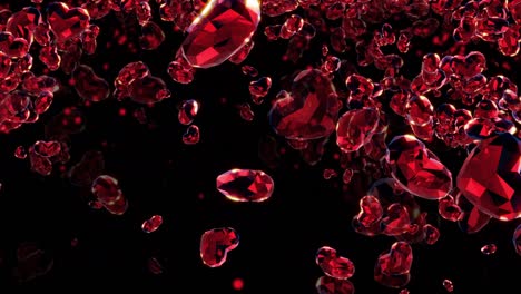 animación de círculo de partículas de corazón de diamante