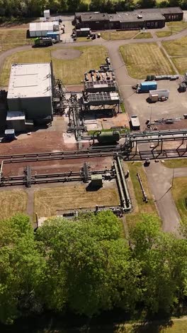 aerial view of an extensive industrial plant or chemical refinery