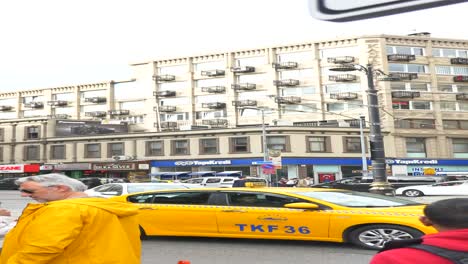 istanbul city street scene with double-decker bus