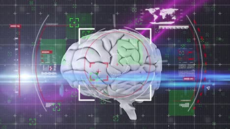 animation of brain with technology and data processing