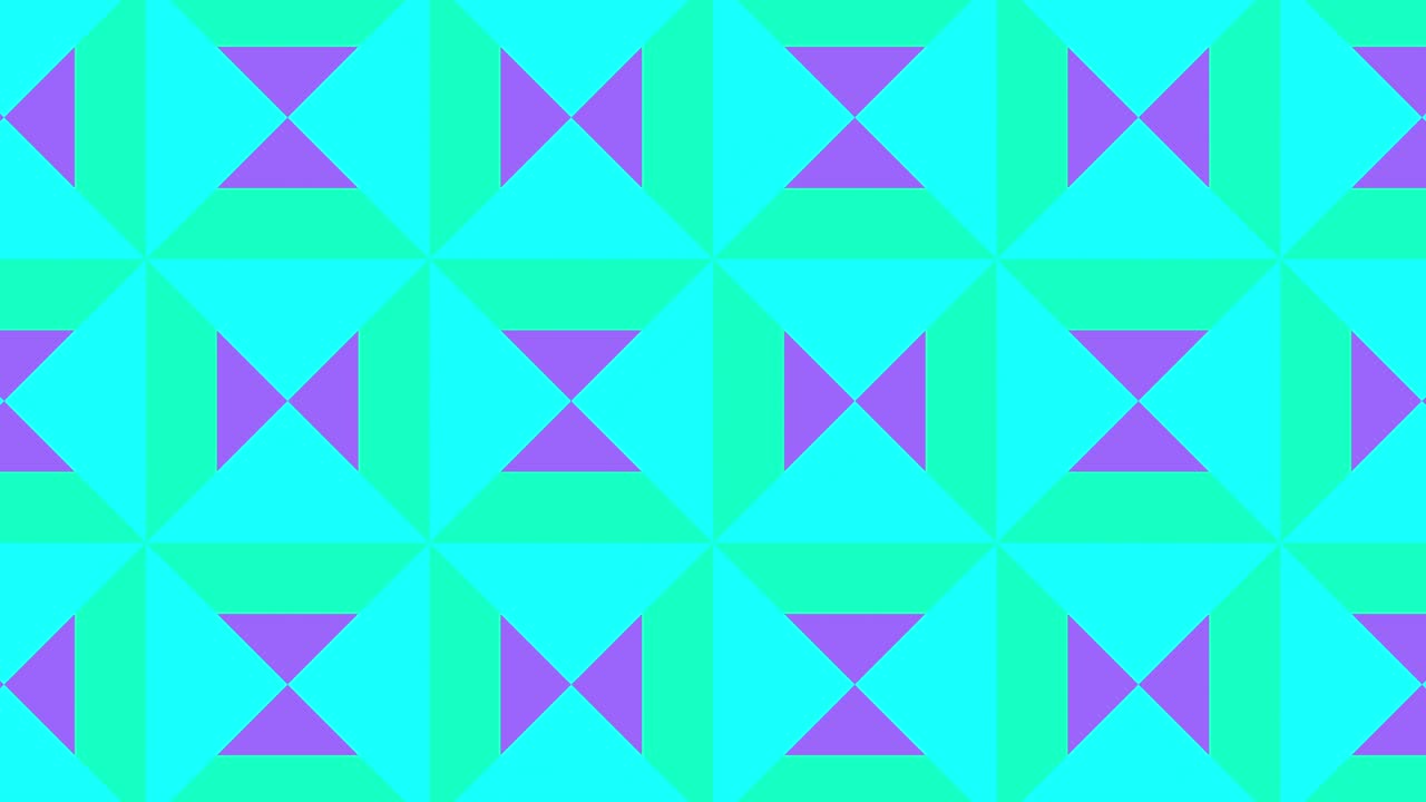 Motion graphic seamless loop animation in retro flat style. Vintage mosaic with geometric animated tiles in bright neon color palette