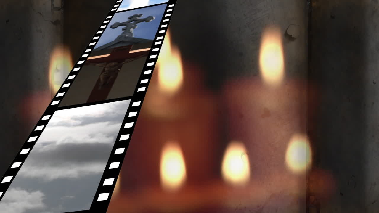 다른 비디오와 함께 필름 스트립