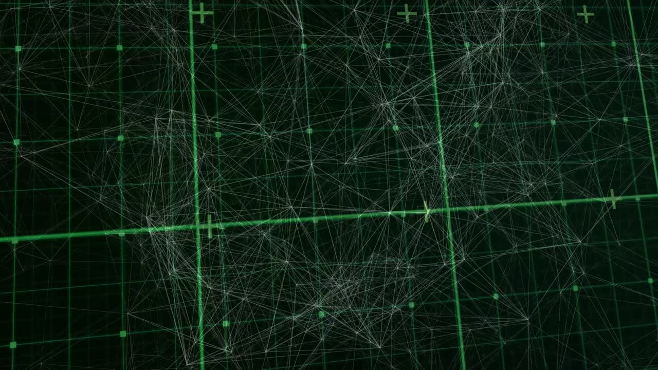 animación de la red de conexiones en el espacio digital