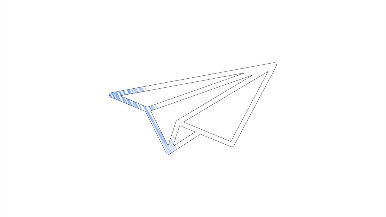 icono de avión en estilo de dibujo a mano. gráficos de movimiento