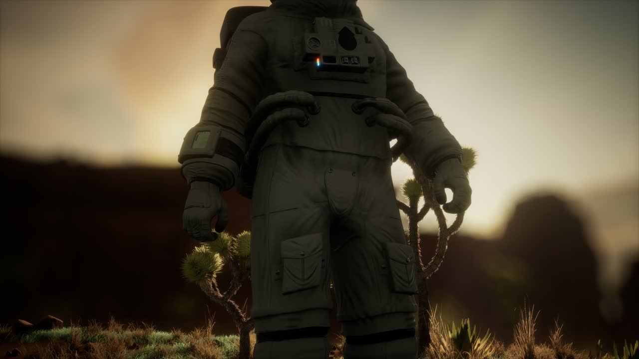 Astronaut i høyørkenen i Nevada