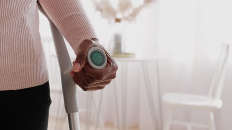 woman using a crutch