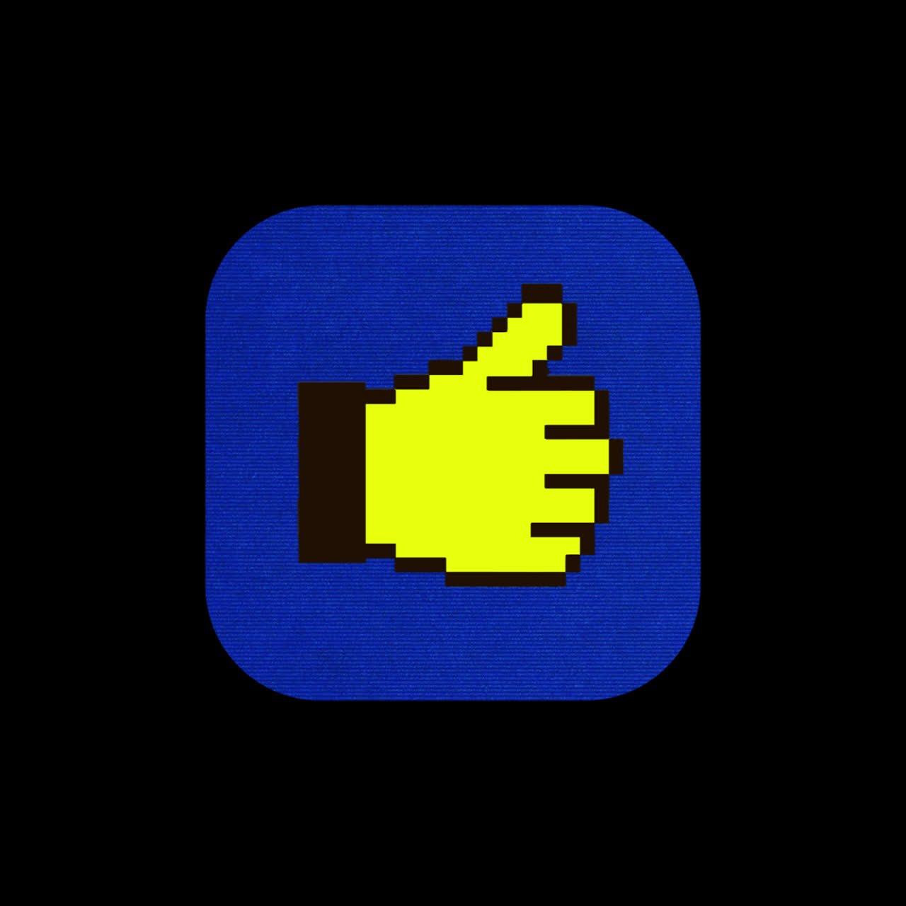 Pixelated Thumbs Up Like Button with Glitch Effect