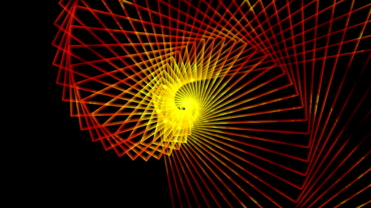 túnel hipnótico con líneas rojas y amarillas de fondo