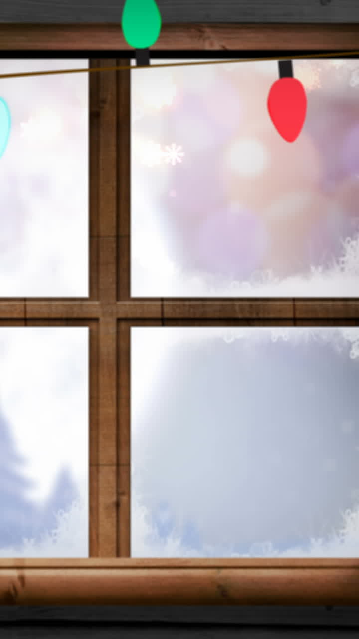 Illustration of christmas greeting with christmas lights