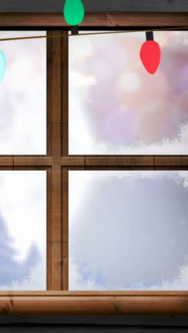 ilustración de saludos de navidad con luces de navidad