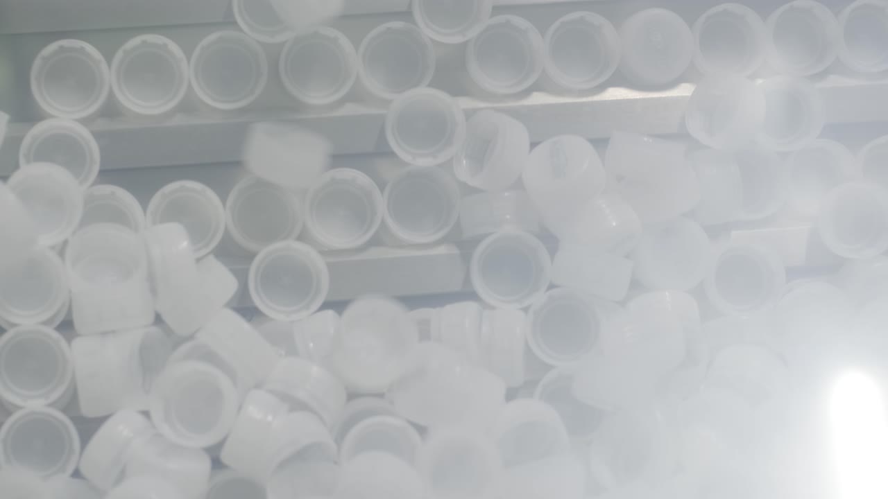Bottle caps in a modern beverage plant