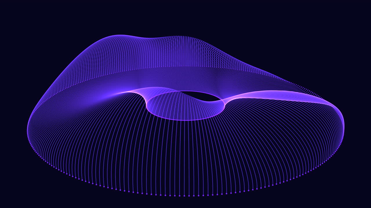 은하계에 네온 선이 있는 추상 기하학적 형태