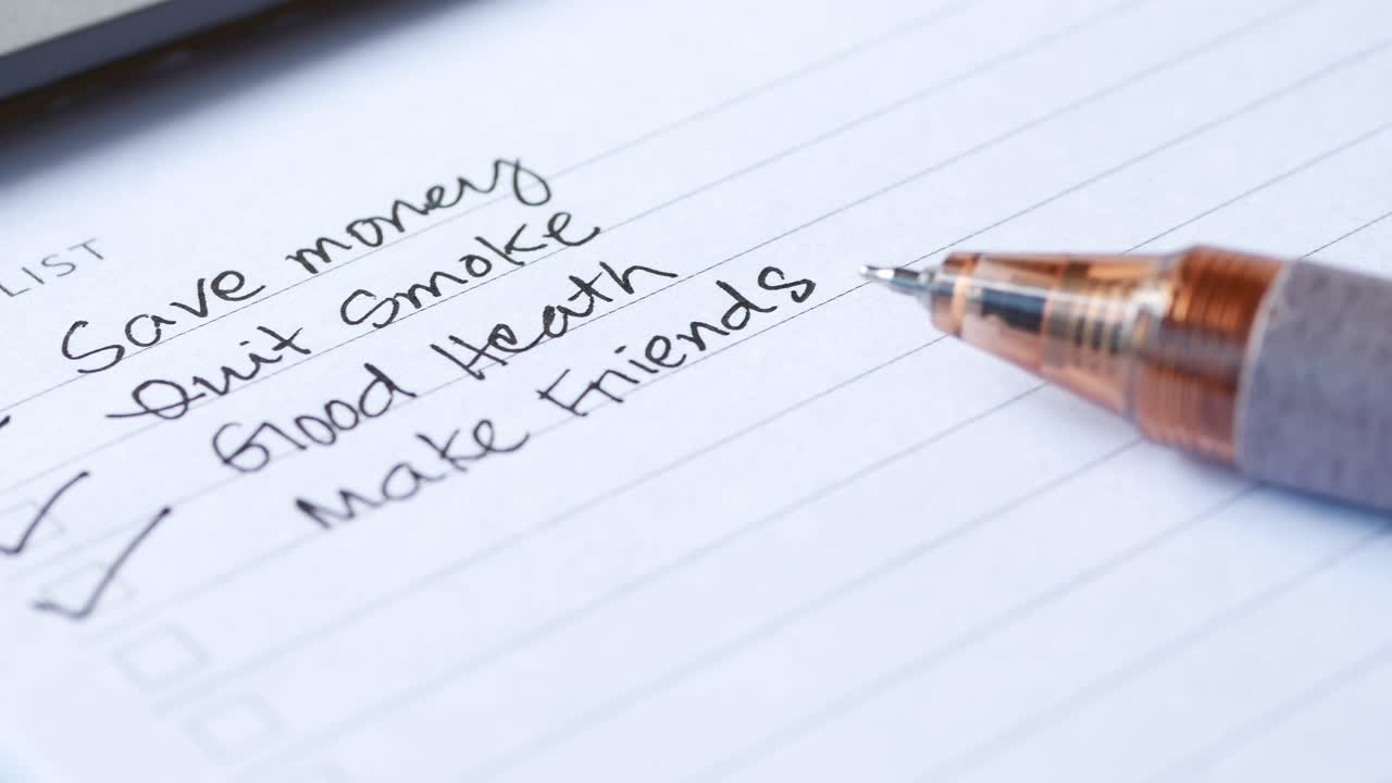 메모장에서 계획 목표에 체크 표시,