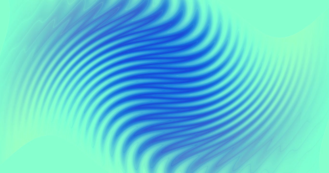 Abstract Blue Wave Motion on Mint Green Background