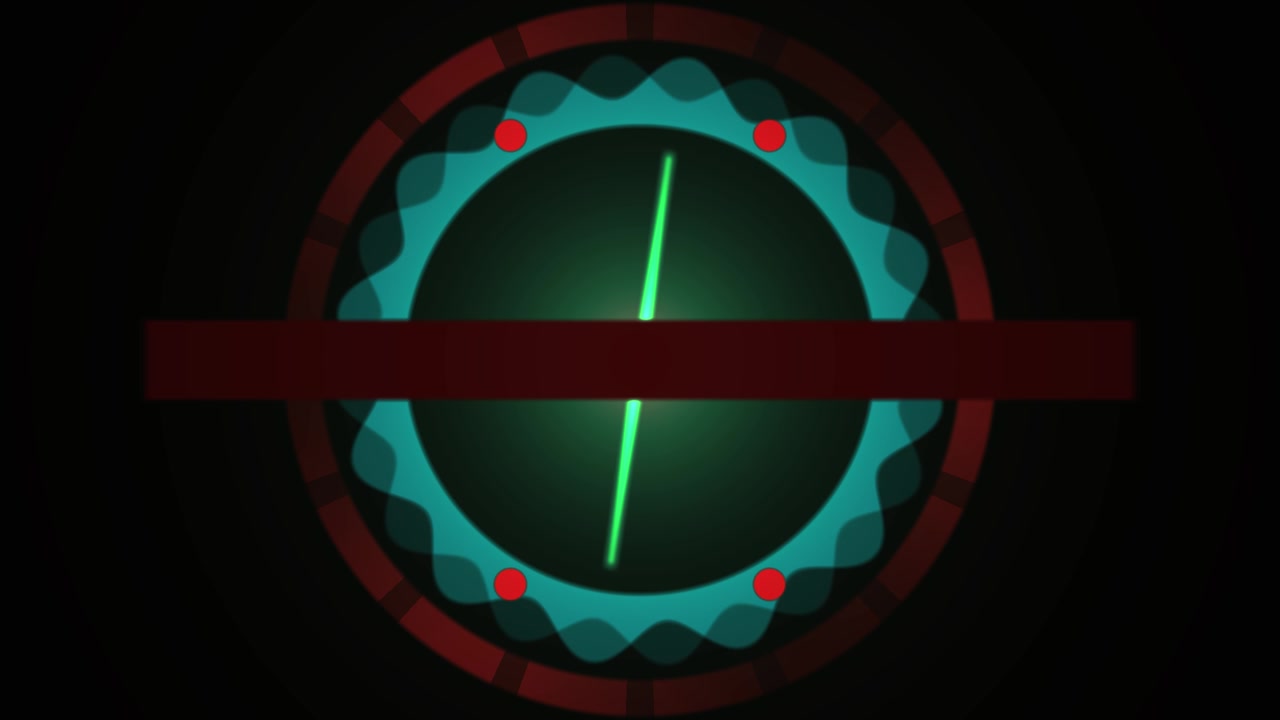Abstract Motion Graphic with Rotating Green Laser Line