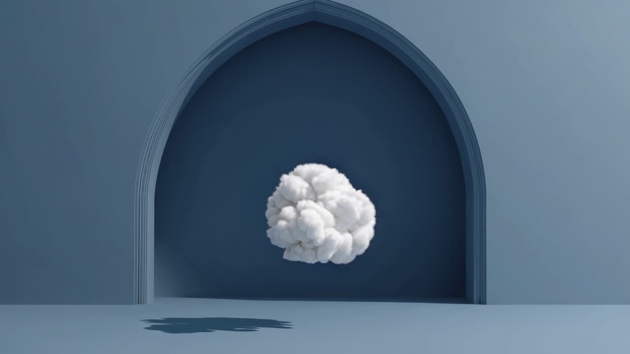 nubes flotantes en un arco moderno