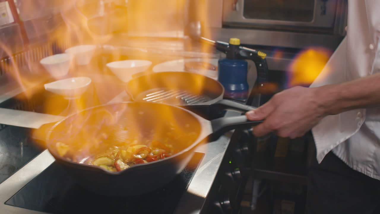 Cooking Vegetables On Fire