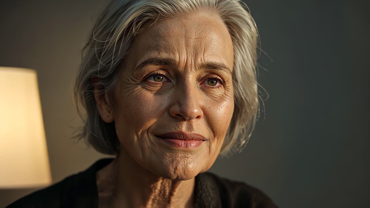 Portrait of a Mature Woman with Gray Hair