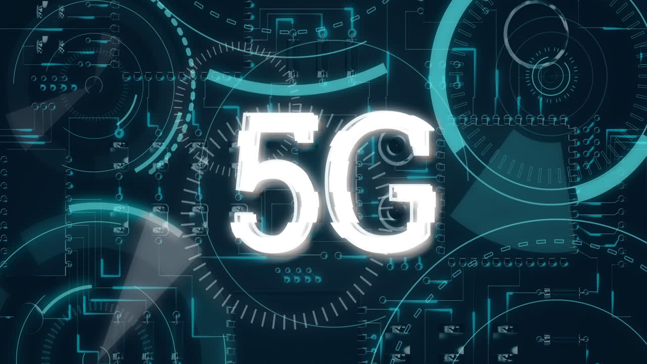 5g scritto nel mezzo di un cerchio futuristico 4k