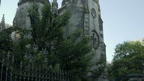 gothic stone church tower