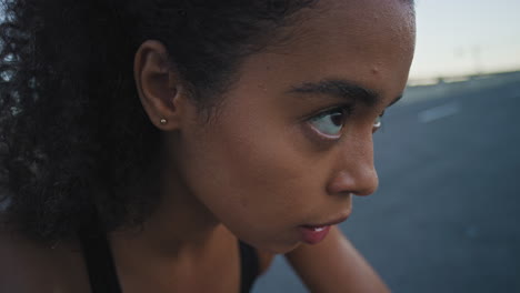 focused female athlete