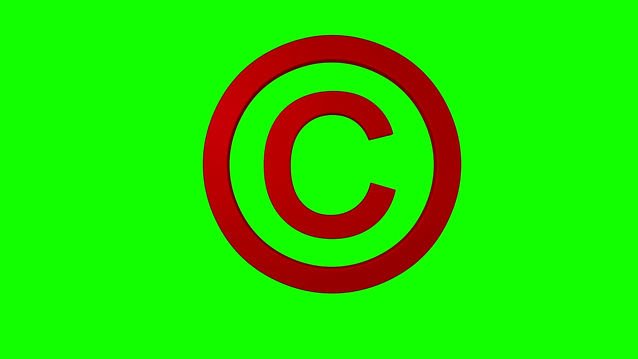 copyright emoji emoticon es un bucle de pantalla verde