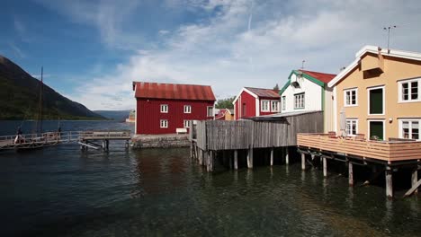 old colored houses in mosjoen norway