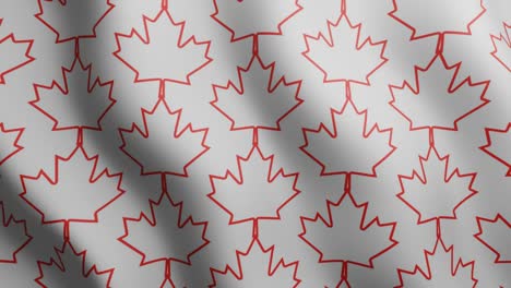 patrón animado de bucle con líneas delgadas hojas de arce rojo canadiense. fondo gráfico de movimiento geométrico ondulante