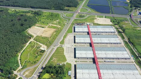 a huge shopping center and parking near it