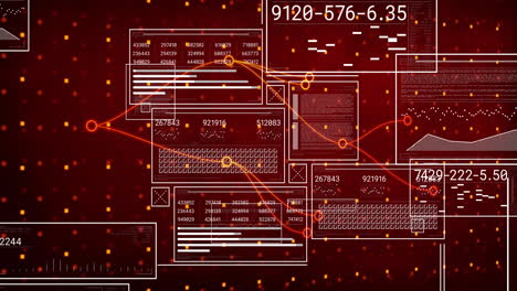 animación del procesamiento de datos digitales y la red de conexiones sobre fondo negro