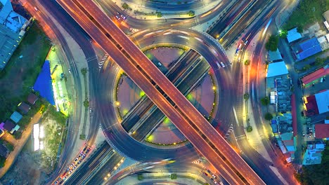 4k,time lapse the road in circle and expressway, motorway and highway and intersection