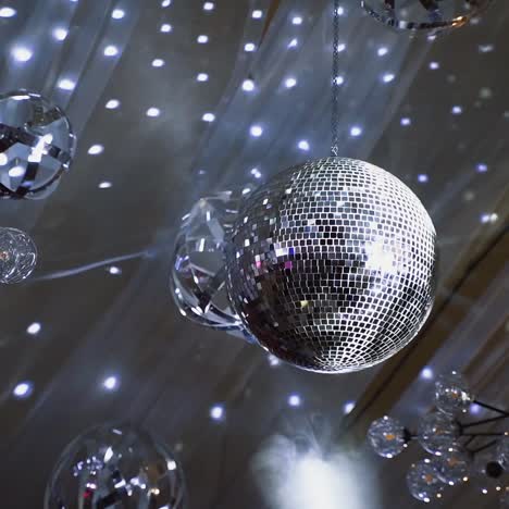disco balls and lights at an event