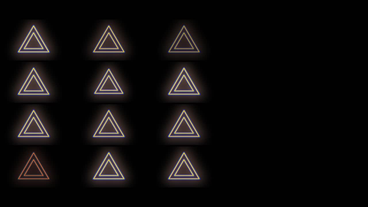 patrón de triángulos con luz led amarilla neón pulsante 1