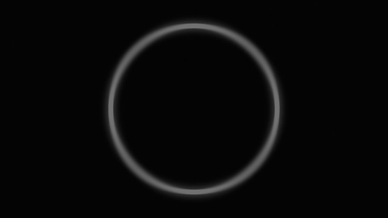 백색 원 아이콘 배너 오류 컴퓨터 고장 소음 효과 해킹 애니메이션 검은 바탕