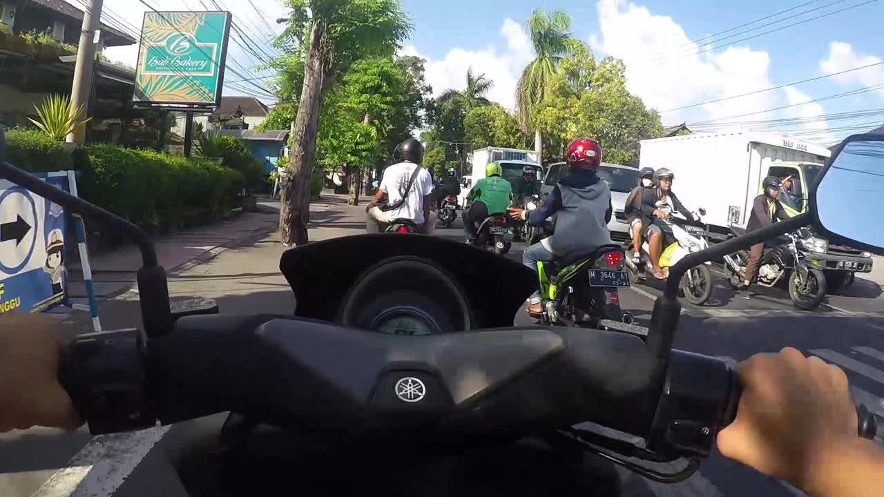 Motorcycle Ride on a City Street