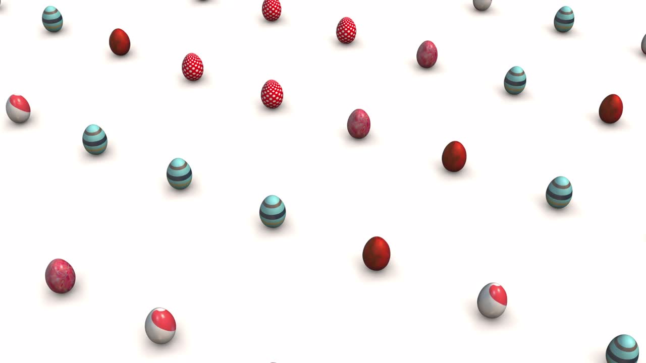 patrón en bucle de huevos de pascua coloridos que se mueven en fila