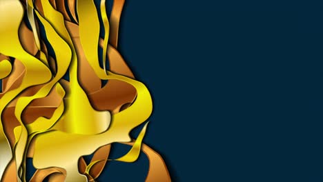 lujo plástico dorado ondas curvas fondo de movimiento abstracto