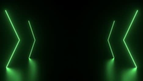 Abstract-Neon-light-direction-arrows-corridor-in-dark-background-loop-animation