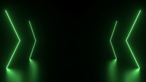 abstract neon light direction arrows corridor in dark background loop animation