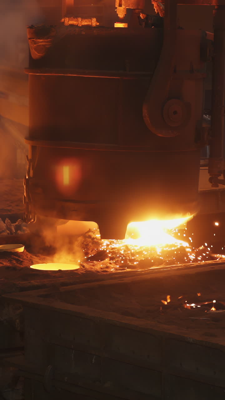 Molten Metal Pouring in a Steel Foundry