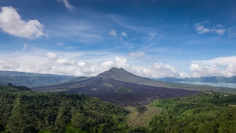 timelapse of mount batur volcano, in bali, indonesia.